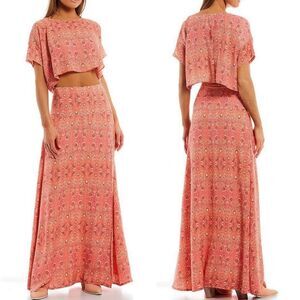 Free People Marion Crop Top and Skirt Set in sizes 10.